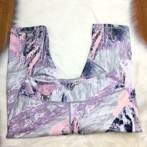 Zella Purple and Pink Abstract Leggings